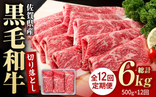 【圧倒的リピート率！】【12回定期便】佐賀県産 黒毛和牛 贅沢 切り落とし 500g 1パック【株式会社いろは精肉店】 [IAG064]