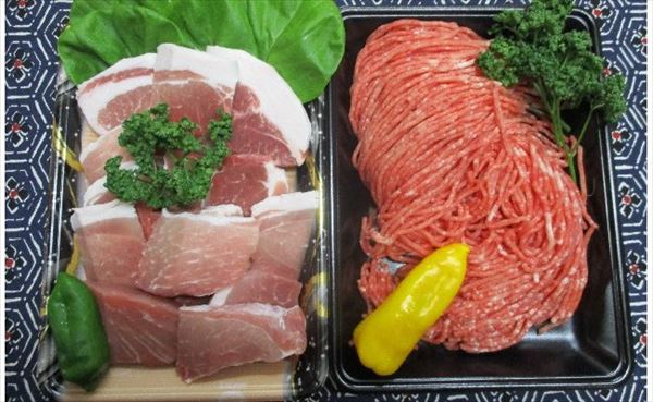 【ふるさと納税】万膳六白黒豚トンカツ・ミンチセット 国産 豚肉 豚 精肉 とんかつ 豚カツ トンカツ モモ もも ミンチ 冷凍【かめさわファーム】