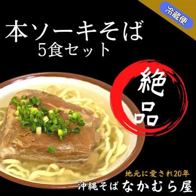 ふるさと納税 浦添市 本ソーキそば(細麺・5食セット)