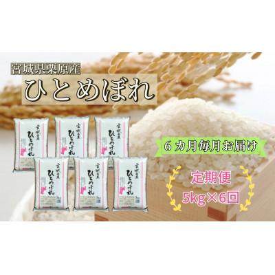 ふるさと納税 栗原市 【毎月定期便】ひとめぼれ白米5kg 宮城県栗原産全6回