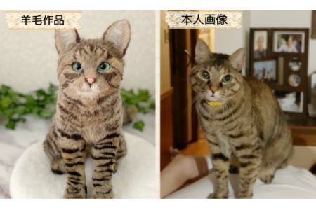 いつまでも一緒！うちの子そっくりマスコット35cm　羊毛フェルト犬猫オーダーのお店「山田羊毛雑貨店」 KH001