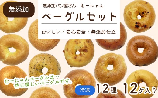 【健康革命】無添加 冷凍 ベーグル 12個 詰め合わせセット ／ 健康志向 安心 安全 神奈川県 特産品 無添加 ベーグル 冷凍 もちもち 食感 多種フレーバー 朝食 おやつ サンドイッチ そのまま温