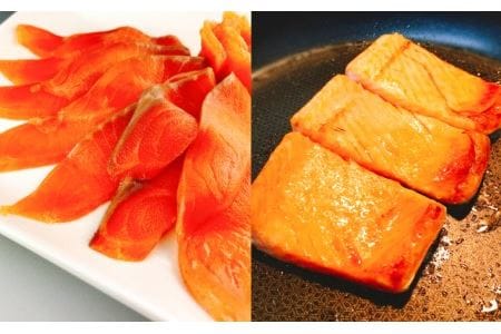 スモークサーモン3kg＆とろサーモンハラミ燻製焼き2kg D-09026