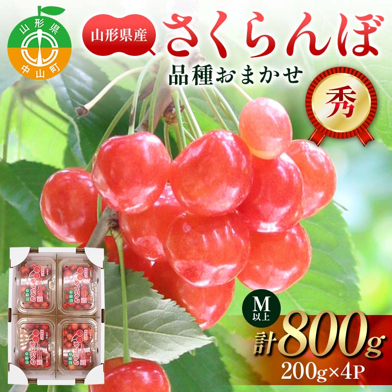 【ふるさと納税】山形県産 さくらんぼ 200g×4パック 品種おまかせ Mサイズ以上 秀品 (佐藤錦・紅秀峰・大将錦) 果物 くだもの フルーツ 夏果物 サクランボ F4A-0945