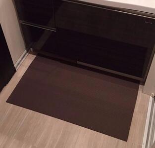 洗濯いらず、ずれない、抗菌 のふく楽 洗面マット（・洗面マット×2枚 ・長さ90cm 幅50cm 厚み5mm ・カラー:ダークブラウン）