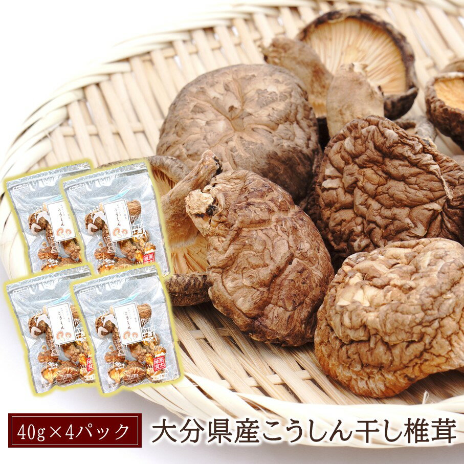 【ふるさと納税】大分県産こうしん干し椎茸40g×4パック しいたけ シイタケ 香冬 原木 乾し 乾燥 便利 味噌汁 調理 自然 使いやすい うまみ パック分け 大分県産
