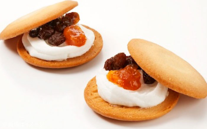 【全3回定期便】お菓子  杏とラムレーズンサンド 10個入り×2　お菓子 あんず おやつ 菓子 お茶 レーズン スイーツ 広島県福山市/有限会社勉強堂 [BAFL019]