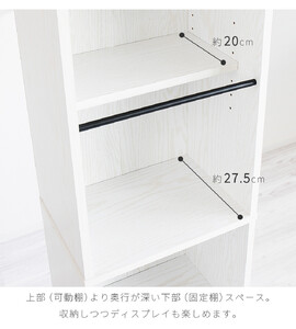 アイアンバー付 ハンガーバー付き A4収納 5段 Ｗ40 ブラウン AKU105631901