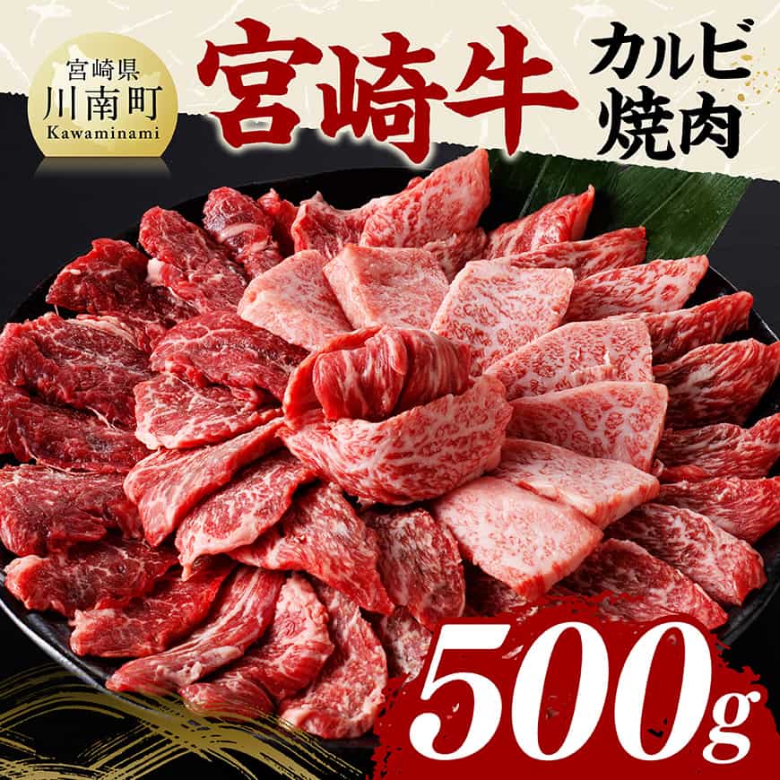 宮崎牛カルビ焼肉500g 　肉 牛肉 黒毛和牛 [B11401]