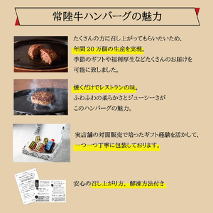 DU-78　ハンバーグ 肉 100g 6個 セット ギフト 誕生日プレゼント 食べ物 冷凍 小分け 焼くだけでレストランの味 黒毛和牛 常陸牛 100% 無添加 ふるさと納税 常陸牛ハンバーグ100g