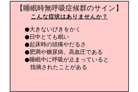 睡眠時無呼吸症候群検査 [0275]