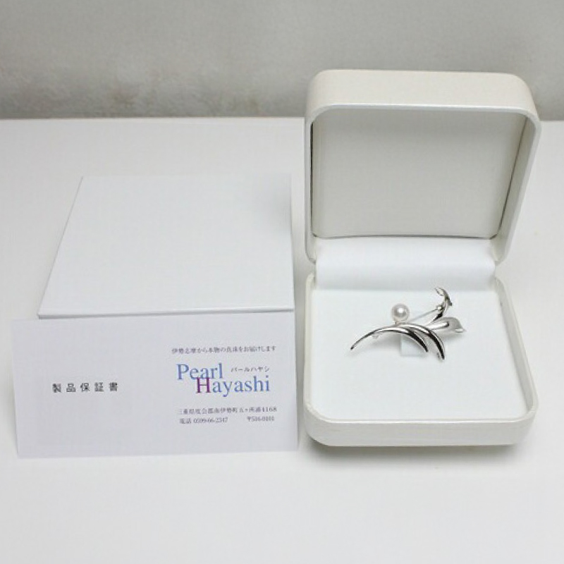 SV　アコヤ真珠　7.5ミリ　ブローチ　（No30888）／真珠　南伊勢町　パールハヤシ　伊勢志摩