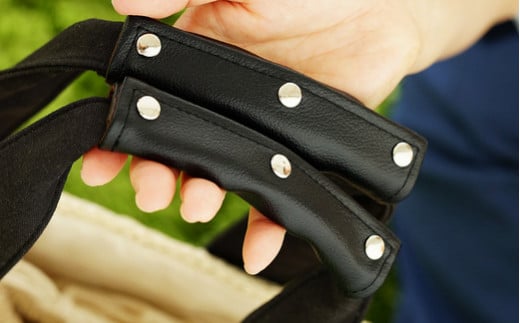 No.234-14 PVCレザーバッグ持ち手カバー「motte」4個セット　Lサイズ（ブラック）