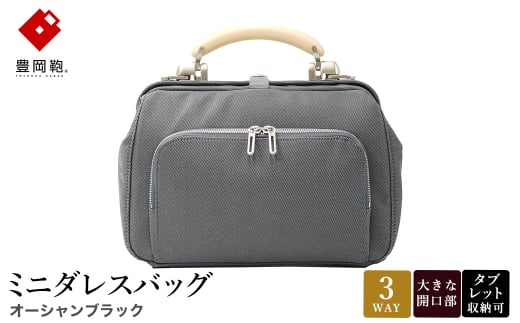 豊岡鞄 ミニダレスバッグ オーシャンブラック 3701 / 足立 ダレスバッグ コンパクト 3WAY 手提げ リュック ショルダーバッグ iPad タブレット 収納 高級 おしゃれ シンプル デザイン バッグ かばん カバン 鞄