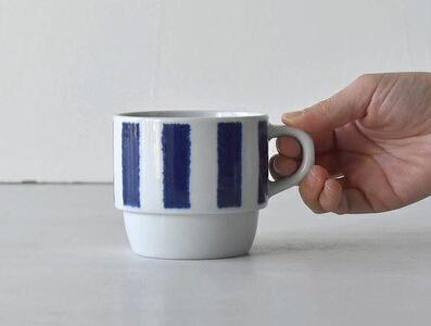 【波佐見焼】満水275ml重なり抜群マグ５個組 ストライプ 【西海陶器】 5 32544