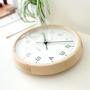 KATOMOKU muku clock 木製掛け時計（ナチュラル）km-94NA