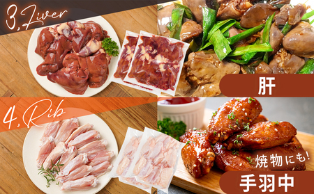 宮崎県産若鶏焼肉4.2kgセット_18-M604_(都城市) もも切身 砂肝 肝 手羽中 肩肉 小肉 カット済 焼き肉  バーベキュー 