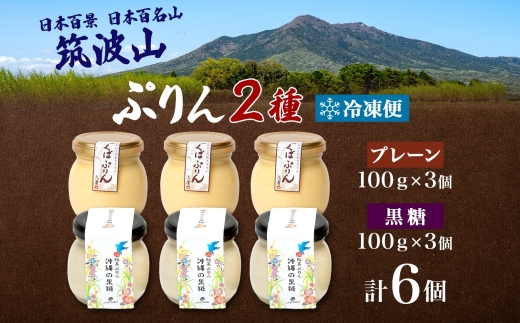 つくばぷりん プレーン ＆ 三時茶ぷりん 黒糖 各3個 計6個 冷凍 プリン ぷりん スイーツ 洋菓子 おやつ 冷菓 贅沢 ご褒美 デザート 専門店 和スイーツ 人気 グルメ お取り寄せ ギフト プレ