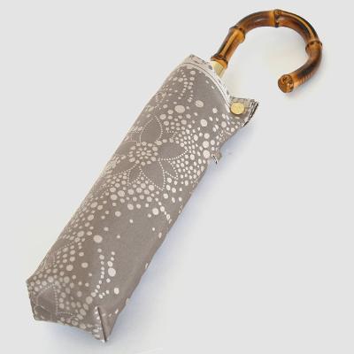 ふるさと納税 富士河口湖町 槙田商店【晴雨兼用】折りたたみ傘 kirie ドットフラワー:モカブラウン