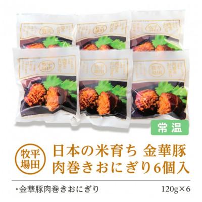 ふるさと納税 酒田市 【平田牧場】日本の米育ち◆金華豚　肉巻きおにぎり(6個入り) |  | 01
