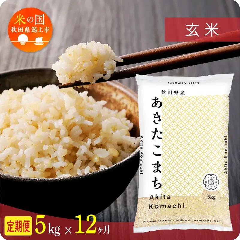 《先行予約》【12ヶ月定期便】玄米 令和8年産 あきたこまち 5kg 玄米
