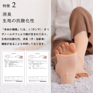 【歩くぬか袋】鈴木靴下 あったかトゥレス レディース  かかとケア（23～25cm）:杢サックス