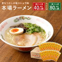 【ふるさと納税】本場 ラーメン 40人前 もしくは 80人前 1袋あたり2人前 南九州 九州 ラーメン らーめん 塩コショウ味 あっさり 備蓄 保存食 送料無料