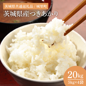 【数量限定】【令和7年産】茨城県産つきあかり 20kg（茨城県共通返礼品/城里町）お米 こめ コメ ごはん 精米 単一米 安心 安全 白米 おにぎり 生産者直送 高評価 おいしい 茨城県産 水戸市（IH-1066）