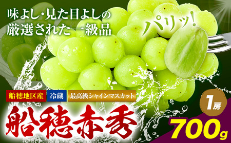 【2026年発送】最高級 シャインマスカット  船穂赤秀  700g ハレノフルーツ マスカット 　【配送不可地域あり】