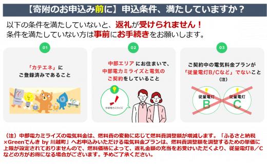 
川越町産CO2フリーでんき　10,000円コース（注：お申込み前にまずは申込条件を必ずご確認ください）　
