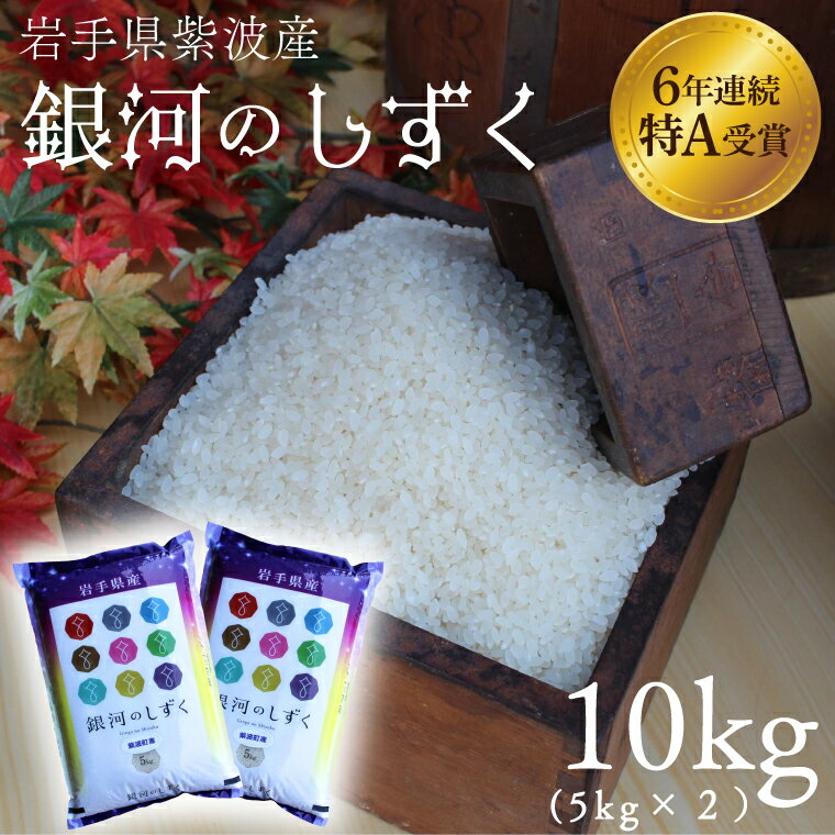 【ふるさと納税】＼令和6年産 米 在庫残りわずか／ 10kg 特A受賞「【銀河のしずく】10kg（5kg×2袋） 令和6年産」 岩手県 紫波町 おこめ ふるさと納税 (AD060)