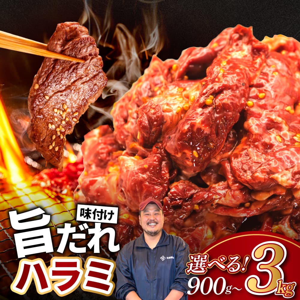 【ふるさと納税】旨だれハラミ 900g〜3kg 1パック 300g 牛肉 選べる発送時期 容量 牛肉 肉 牛 濃厚 旨味 便利 小分け お肉 牛肉 ハラミ 牛ハラミ 冷凍 送料無料 近藤精肉店