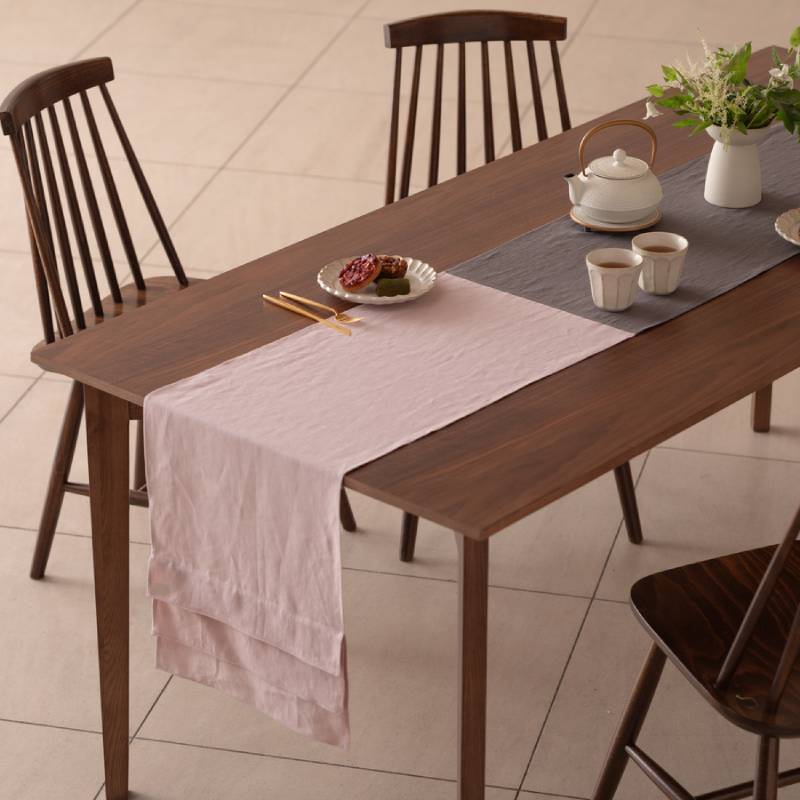 【ふるさと納税】テーブルランナー Elisabeth lithuania linen Table runner／エリザベット リトアニアリネン グレー