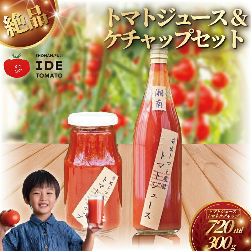 【ふるさと納税】人気 トマトジュース ケチャップのセット とまとジュース720ml ケチャップ300g トマト 野菜 やさい とまと tomato フルーツ 甘い リコピン 完熟 産地直送 高リコピン 栄養 鮮度 新鮮 自然 ハウス水耕栽培 安心 安全ビタミンC プチ 美容 神奈川 湘南 藤沢