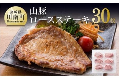 きじょん山豚 ロースステーキ 30枚【肉 豚肉惣菜 加工品 惣菜 宮崎県産惣菜ブランド豚 おかず ポークステーキ 豚テキ トンテキ 簡単調理 たっぷり 大容量惣菜】