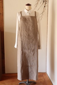 すりっとエプロン・long Fu-ra 【カラー：モカ】奈良なら奈良市 エプロン 手作り ハンドメイド 33-009