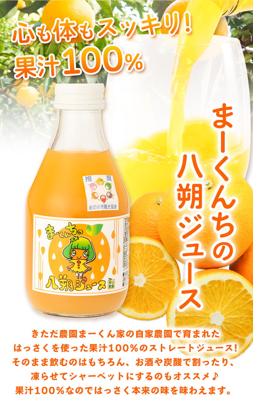 まーくん家のはっさくジュース（720ml×2本）と柿のドライフルーツ2袋 《90日以内に出荷予定(土日祝除く)》 和歌山県 紀の川市 柑橘 はっさく柿 たねなし柿 きただ農園まーくん家 化学肥料・除草