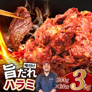 旨だれハラミ 3kg 牛肉 選べる発送時期 容量 牛肉 肉 牛 濃厚 旨味 便利 小分け お肉 牛肉 ハラミ 牛ハラミ 冷凍 送料無料 近藤精肉店