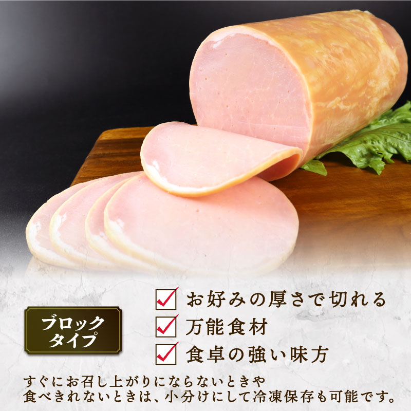 ロースハム ブロック 1kg 冷蔵 加工肉 塊 キャンプ バーベキュー ハム 厚切り 料理 朝食 朝ごはん スライス サラダ おかず 弁当 グルメ 食品 大容量 厚切り 越後ハム 新潟県 新発田市 e