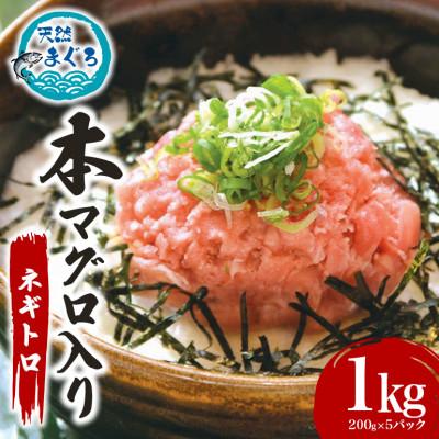 ふるさと納税 糸満市 本マグロ入り ねぎとろ 1kg (200g×5パック)　沖縄県産天然本マグロとキハダマグロのみ使用。