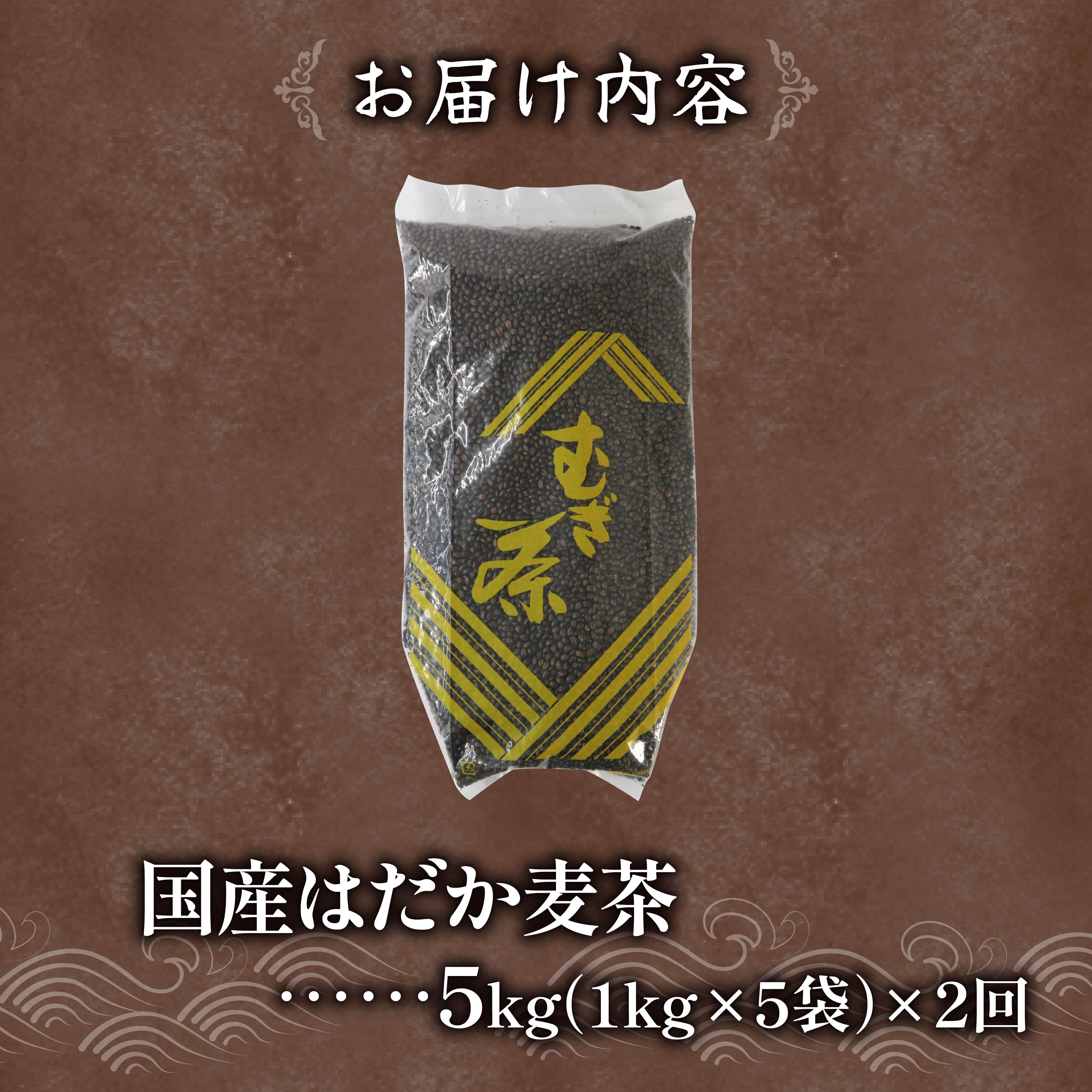 【全2回定期便】 麦茶 のどごしさやか「はだか麦茶」 1kg 入れ 5袋 飲料 大容量 むぎ茶 煮出し 八木音 静岡県 静岡県 藤枝市