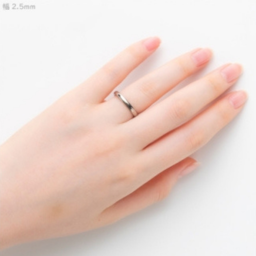 純チタン甲丸リング(幅2.5mm)14号