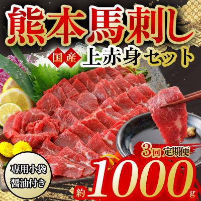 ふるさと納税 阿蘇市 【毎月定期便】国産上赤身馬刺し 1000g 全3回