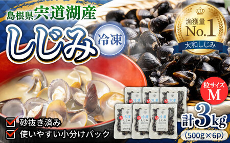 しじみ 宍道湖産 冷凍大和しじみ (M)500g×6袋 島根県松江市/平野缶詰有限会社[ALBZ002] 