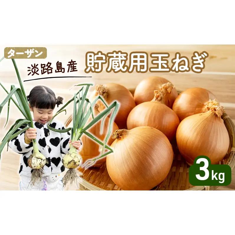 ターザン 淡路島産貯蔵用玉ねぎ 3kg たまねぎ タマネギ 玉葱 野菜 新鮮 長持ち 貯蔵用 カレー シチュー バーベキュー スープ 兵庫県 洲本市 淡路島