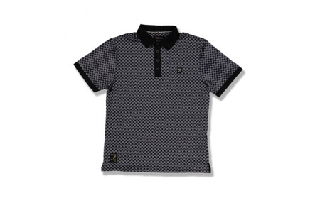 BUNCUREY　ゴルフウェア　モノグラム半袖ポロシャツ（BM23SS-01-006）ブラック／サイズ6