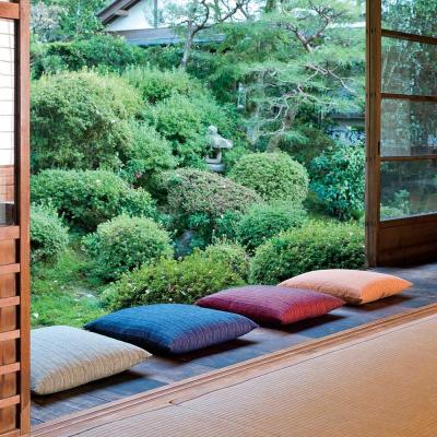 ふるさと納税 京都市 【工夫庵】唐桟縞(とうざんじま)座布団 えんじ(2枚セット)(EE)