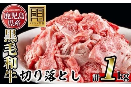 No.706 鹿児島県産黒毛和牛切り落とし(計1kg・250g×4P)国産 九州産 牛肉 お肉 おかず すき焼き スキヤキ しゃぶしゃぶ 冷凍 小分け【アリラン飯店】