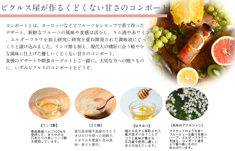 【訳あり】フルーツピクルス、コンポートおまかせ 6本セット いずみピクルス NSW〈スピード発送〉 015B489