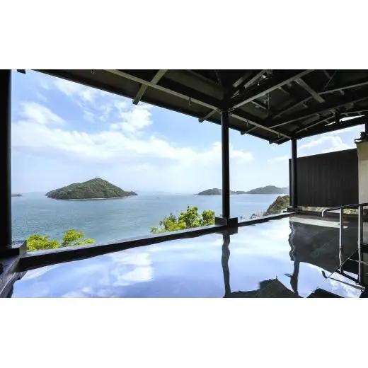 【温泉総選挙2025 絶景部門 全国1位】瀬戸内の離島 きのえ温泉ホテル清風館 ペア宿泊券 黄金の島会席プラン